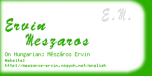 ervin meszaros business card